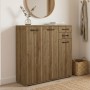 Infinity Megapap melamine shoe cabinet in walnut color 108x35x108cm.
