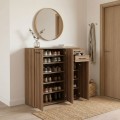 Infinity Megapap melamine shoe cabinet in walnut color 108x35x108cm.