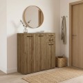 Infinity Megapap melamine shoe cabinet in walnut color 108x35x108cm.