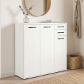 Infinity Megapap melamine shoe cabinet in white color 108x35x108cm.