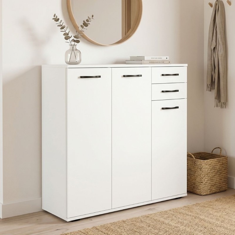 Infinity Megapap melamine shoe cabinet in white color 108x35x108cm.