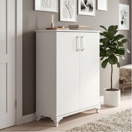 Jack Megapap melamine shoe cabinet in white color 72x32.5x100cm.