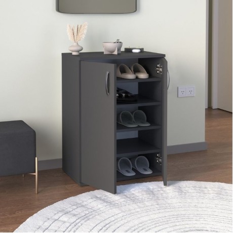 Manolo Megapap melamine shoe cabinet in anthracite color 60x38x81.4cm.