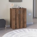 Manolo Megapap melamine shoe cabinet in smoked walnut color 60x38x81.4cm.