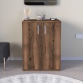 Manolo Megapap melamine shoe cabinet in smoked walnut color 60x38x81.4cm.
