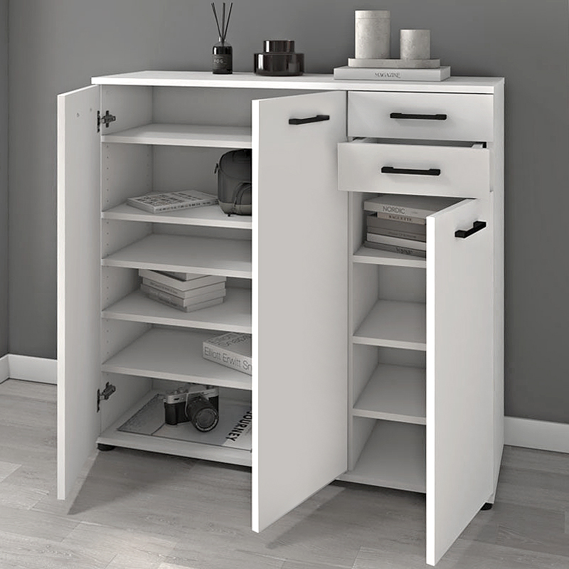 Παπουτσοθήκη - ντουλάπι Polly Megapap χρώμα λευκό 108x35x108εκ.