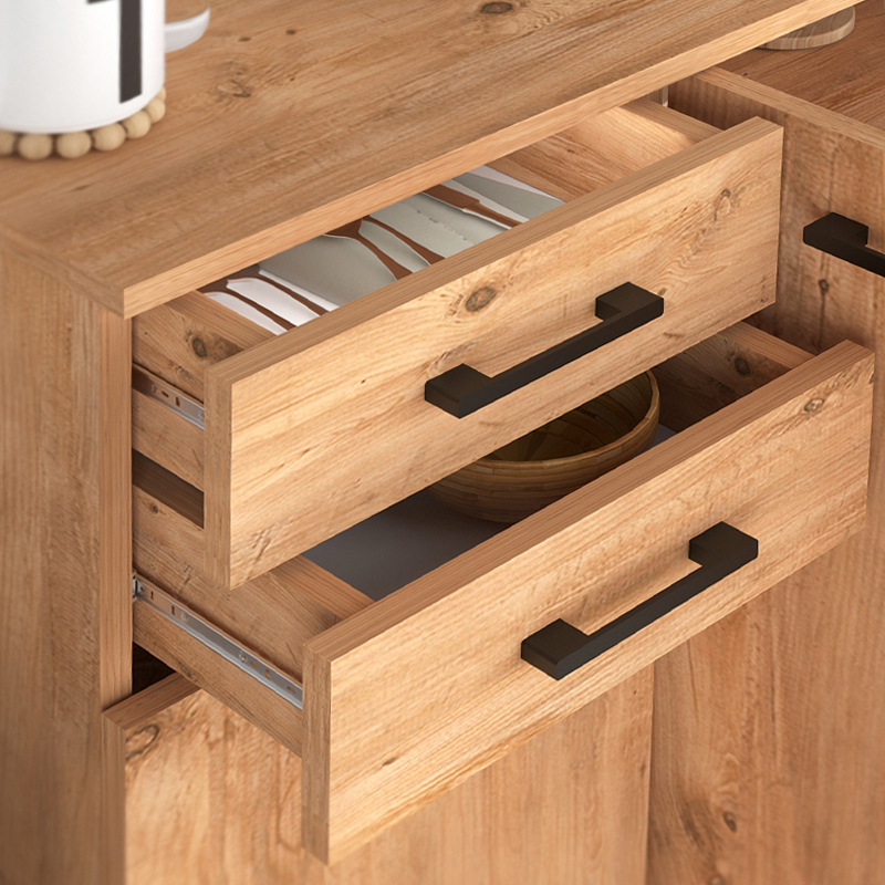 Polly Megapap melamine shoe rack in pine oak color 108x35x108cm.