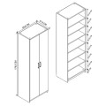Renso Megapap melamine 2 doors wardrobe - shoe cabinet in anthracite color 59,8x37,8x178,5cm.
