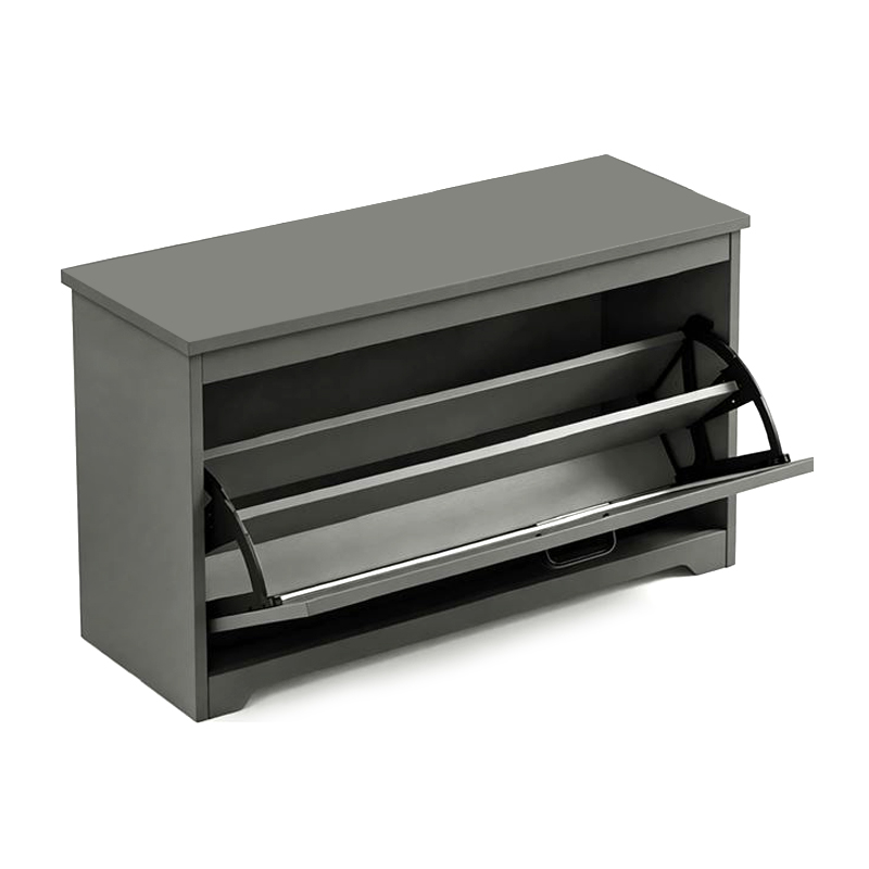 Παπουτσοθήκη - Σκαμπό, MDF Απόχρωση Γκρι 80x30x46cm