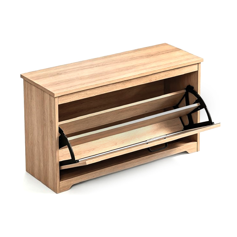 Παπουτσοθήκη - Σκαμπό, MDF Απόχρωση Sonoma 80x30x46cm
