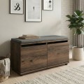 Twain Megapap melamine shoe rack of 8 pairs in smoked walnut color 80x35x42cm.
