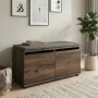 Twain Megapap melamine shoe rack of 8 pairs in smoked walnut color 80x35x42cm.