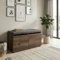 Twain Megapap melamine shoe rack of 8 pairs in smoked walnut color 80x35x42cm.