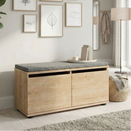 Twain Megapap melamine shoe rack of 8 pairs in sapphire oak color 80x35x42cm.