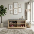 Παπουτσοθήκη Twain Megapap 8 ζευγών χρώμα sapphire oak 80x35x42εκ.
