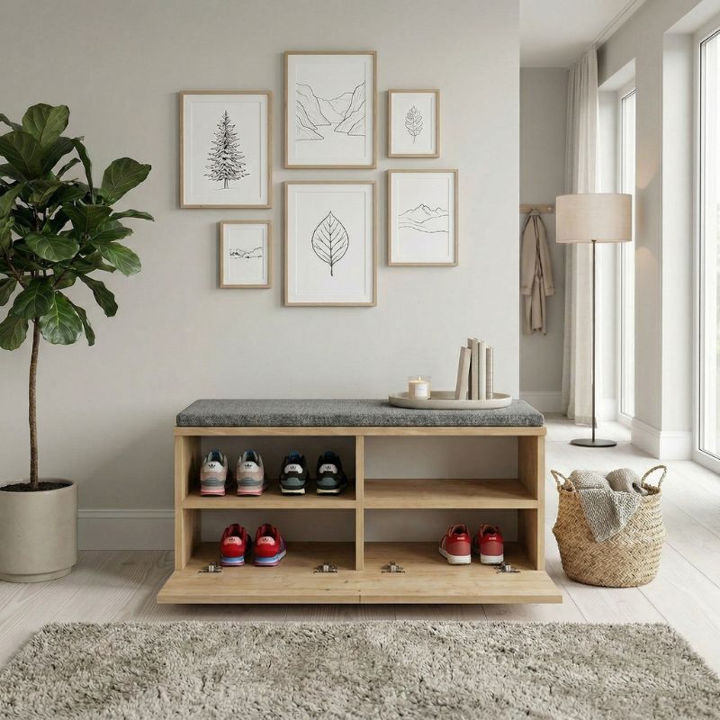 Παπουτσοθήκη Twain Megapap 8 ζευγών χρώμα sapphire oak 80x35x42εκ.