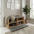 Παπουτσοθήκη μελαμίνης Twain Megapap 8 ζευγών χρώμα sapphire oak - ανθρακί 80x35x42εκ.