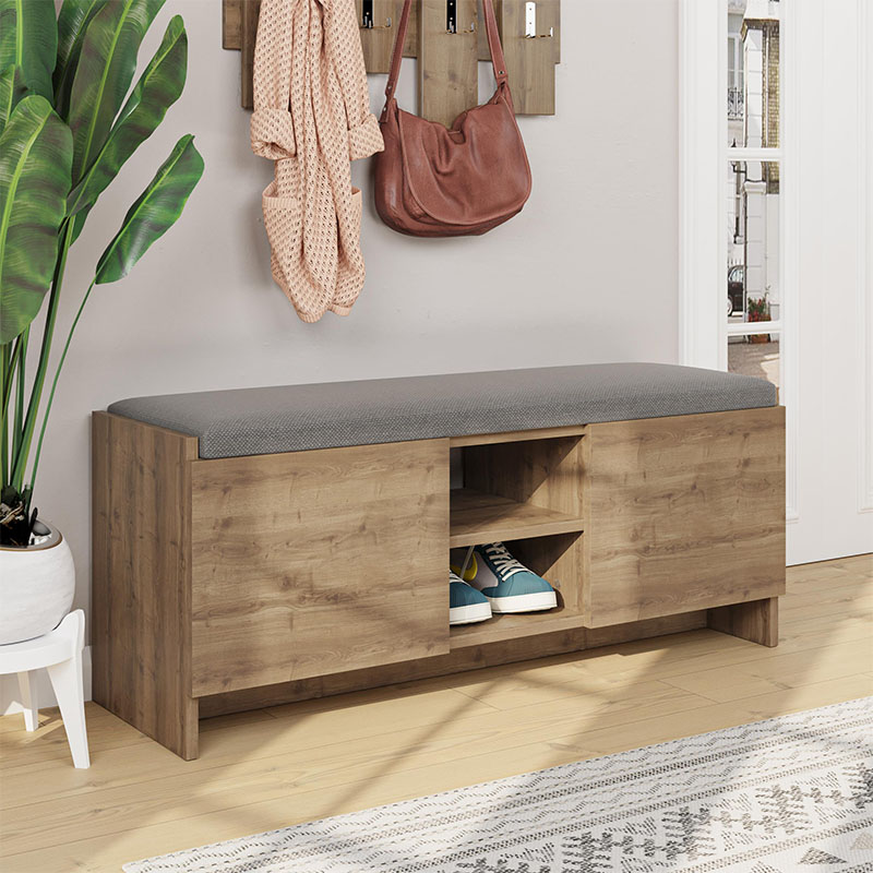 Zulla Megapap melamine entrance furniture in light brown color 110x37x43cm.