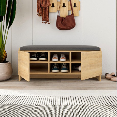 Παπουτσοθήκη Zulla Megapap χρώμα sapphire oak 110x37x43εκ.