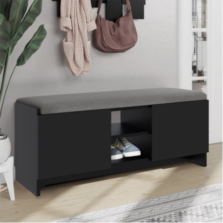 Zulla Megapap melamine entrance furniture in black color 110x37x43cm.