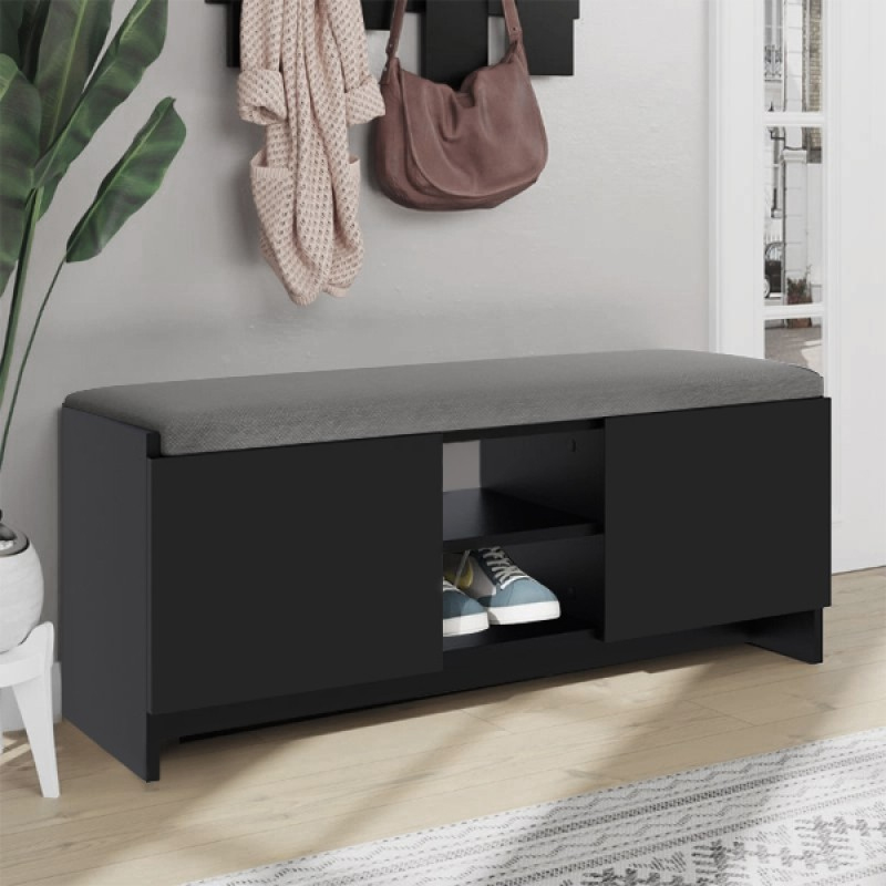 Zulla Megapap melamine entrance furniture in black color 110x37x43cm.