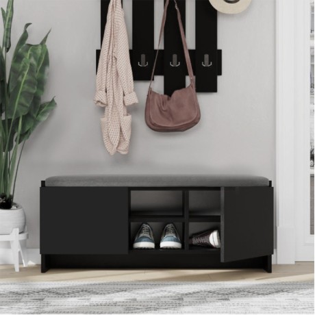 Zulla Megapap melamine entrance furniture in black color 110x37x43cm.