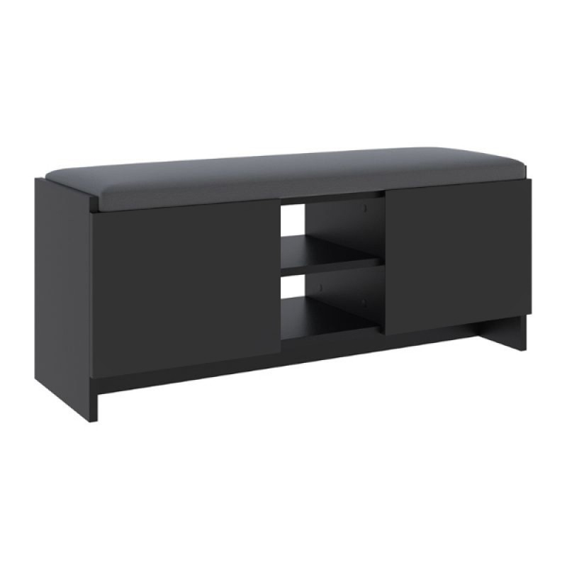 Zulla Megapap melamine entrance furniture in black color 110x37x43cm.