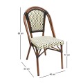 PARIS Chair Alu Walnut/Wicker Beige-Brown