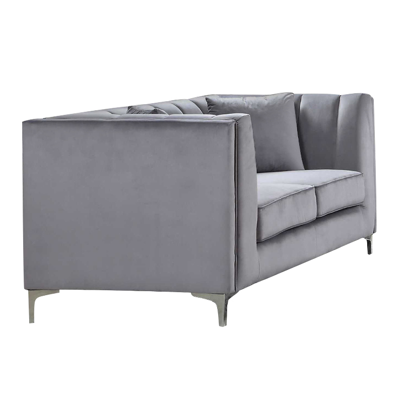 PARSON 2-Seater Sofa Fabric Dark Grey Velure