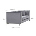 PARSON 2-Seater Sofa Fabric Dark Grey Velure