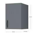 Melamine one - door wardrobe loft Ricardo Megapap in anthracite color 40x51.8x59cm.