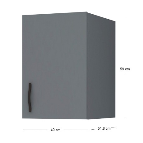 Melamine one - door wardrobe loft Ricardo Megapap in anthracite color 40x51.8x59cm.