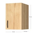 Melamine one - door wardrobe loft Ricardo Megapap in oak color 40x51.8x59cm.