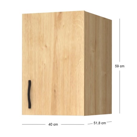 Melamine one - door wardrobe loft Ricardo Megapap in oak color 40x51.8x59cm.