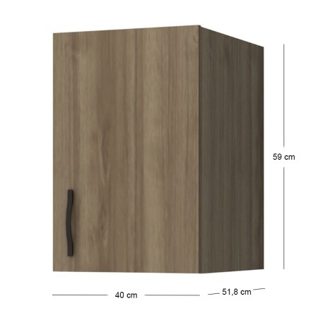 Melamine one - door wardrobe loft Ricardo Megapap in walnut color 40x51.8x59cm.