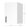 Melamine one - door wardrobe loft Ricardo Megapap in white color 40x51.8x59cm.