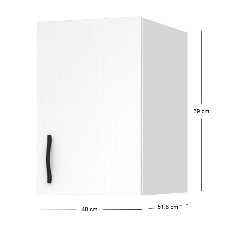 Melamine one - door wardrobe loft Ricardo Megapap in white color 40x51.8x59cm.