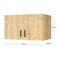 Melamine two - door wardrobe loft Victoria Megapap in oak color 100x60x59cm.