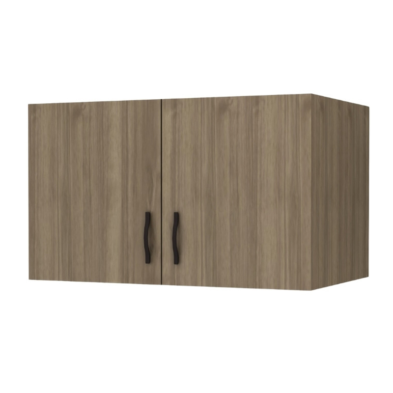 Melamine two - door wardrobe loft Victoria Megapap in  walnut color 100x60x59cm.