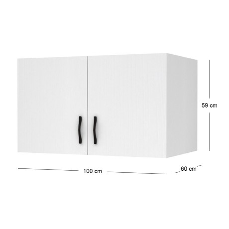 Melamine two - door wardrobe loft Victoria Megapap in white color 100x60x59cm.