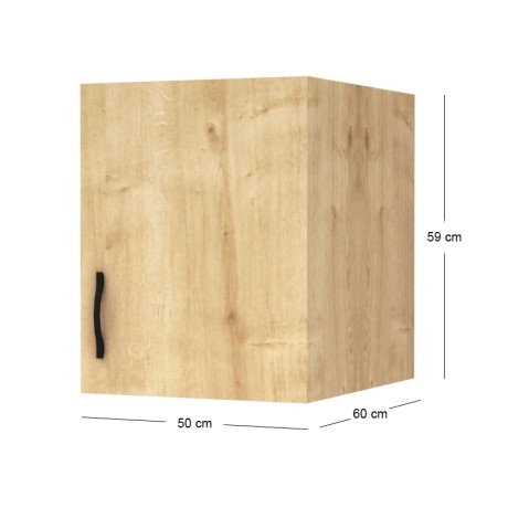 Melamine one - door wardrobe loft Victoria Megapap in oak color 50x60x59cm.