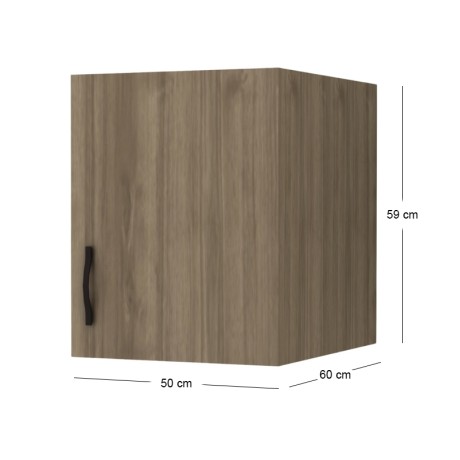 Melamine one - door wardrobe loft Victoria Megapap in walnut color 50x60x59cm.