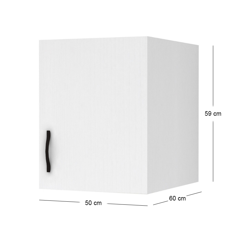 Melamine one - door wardrobe loft Victoria Megapap in  white color 50x60x59cm.