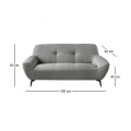 PEDRO 2-Seater Sofa Fabric Grey