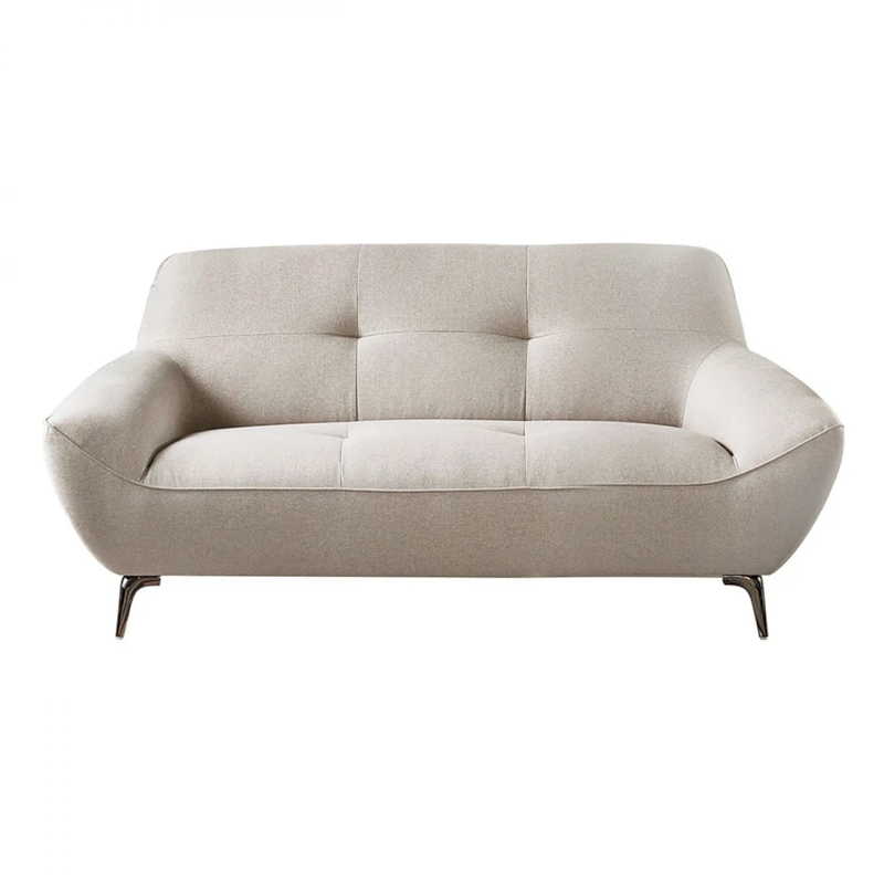 PEDRO 2-Seater Sofa Fabric Mixed Beige