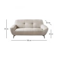 PEDRO 2-Seater Sofa Fabric Mixed Beige