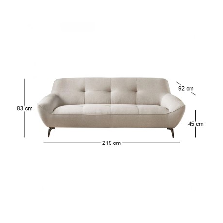 PEDRO 3-Seater Sofa Fabric Mixed Beige