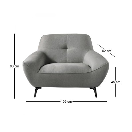 PEDRO Armchair Fabric Grey