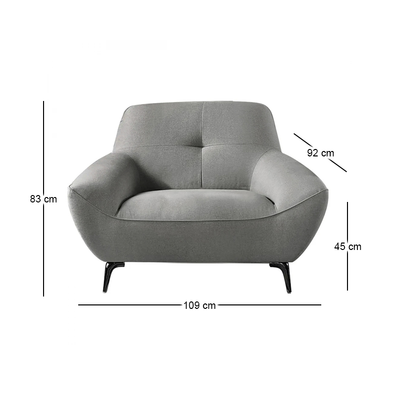 PEDRO Armchair Fabric Grey