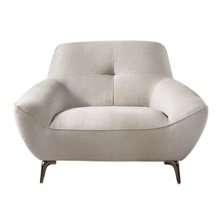 Πολυθρόνα σαλονιού Pedro υφασμάτινη χρώμα mixed beige 109x92x83εκ.